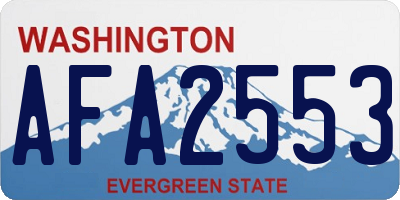 WA license plate AFA2553