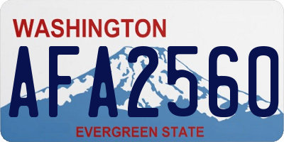 WA license plate AFA2560