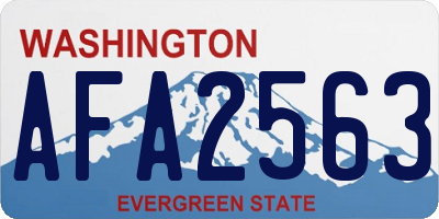 WA license plate AFA2563