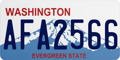 WA license plate AFA2566