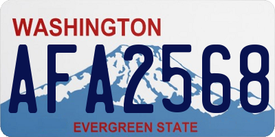 WA license plate AFA2568