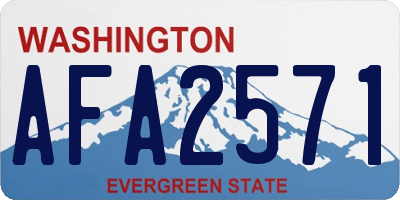 WA license plate AFA2571