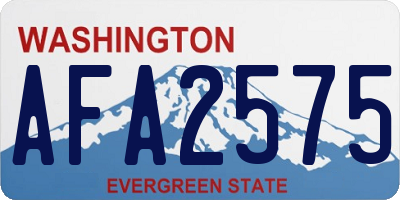 WA license plate AFA2575