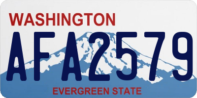 WA license plate AFA2579