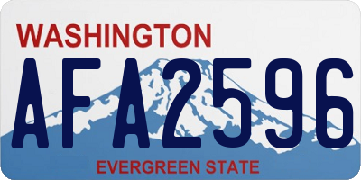 WA license plate AFA2596