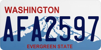WA license plate AFA2597