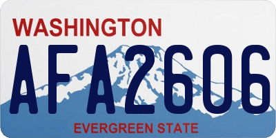 WA license plate AFA2606