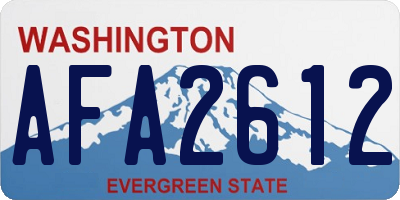 WA license plate AFA2612
