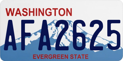 WA license plate AFA2625