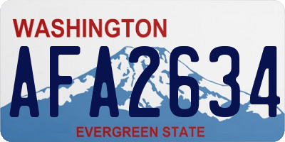WA license plate AFA2634