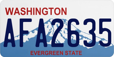 WA license plate AFA2635
