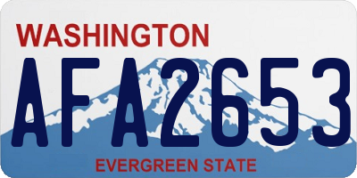 WA license plate AFA2653