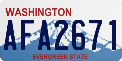 WA license plate AFA2671