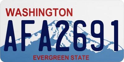 WA license plate AFA2691