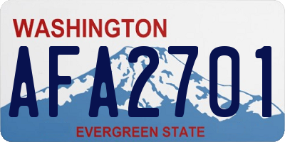 WA license plate AFA2701