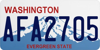 WA license plate AFA2705