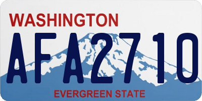 WA license plate AFA2710