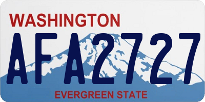 WA license plate AFA2727