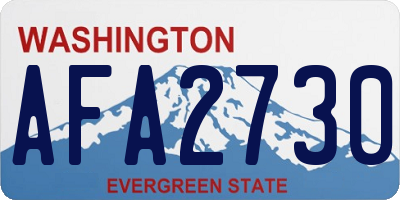 WA license plate AFA2730