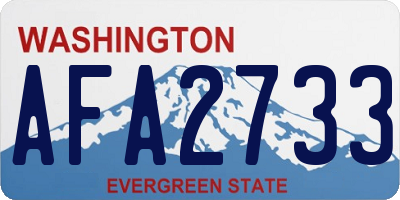 WA license plate AFA2733