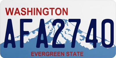 WA license plate AFA2740