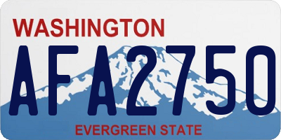 WA license plate AFA2750