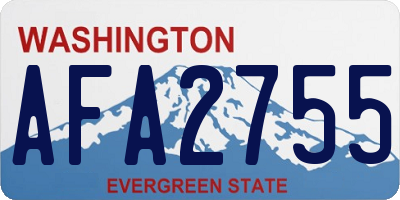 WA license plate AFA2755
