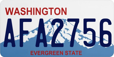 WA license plate AFA2756