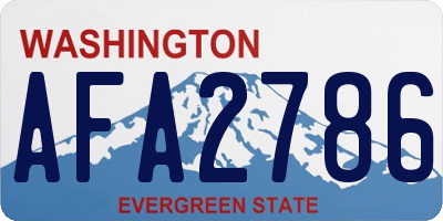 WA license plate AFA2786