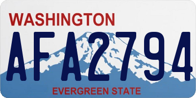 WA license plate AFA2794