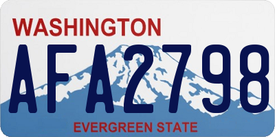 WA license plate AFA2798