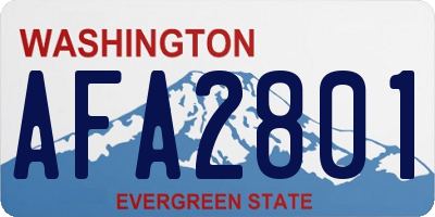 WA license plate AFA2801