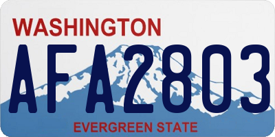WA license plate AFA2803