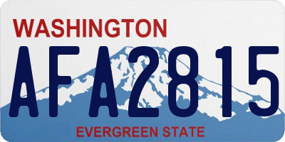 WA license plate AFA2815