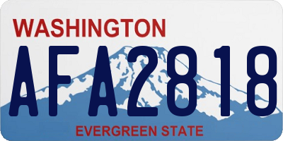 WA license plate AFA2818