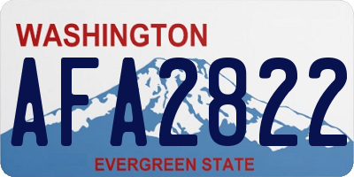 WA license plate AFA2822