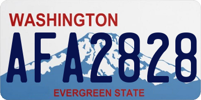 WA license plate AFA2828