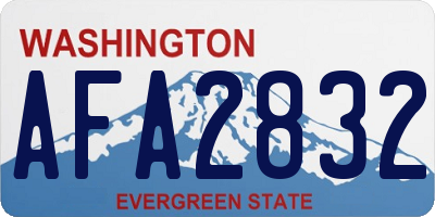 WA license plate AFA2832