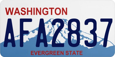 WA license plate AFA2837