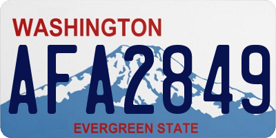 WA license plate AFA2849