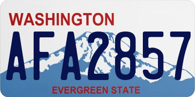 WA license plate AFA2857
