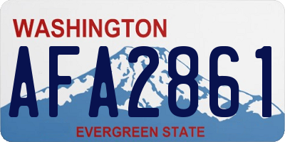 WA license plate AFA2861