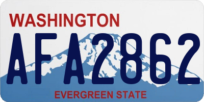 WA license plate AFA2862