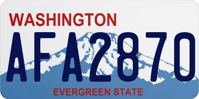 WA license plate AFA2870