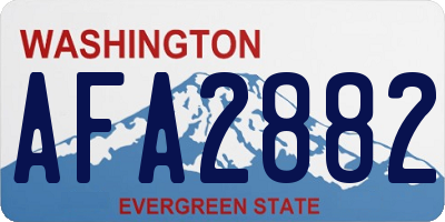 WA license plate AFA2882
