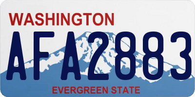 WA license plate AFA2883