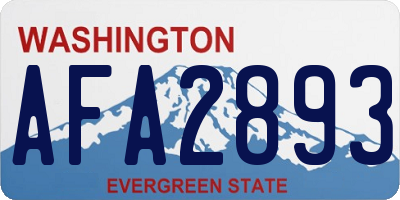 WA license plate AFA2893