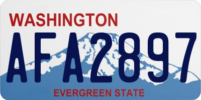 WA license plate AFA2897
