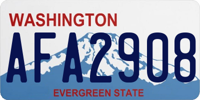 WA license plate AFA2908