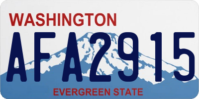 WA license plate AFA2915